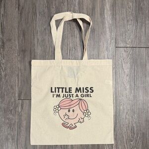 Tote Bag with Little Miss I'm Just a Girl Print